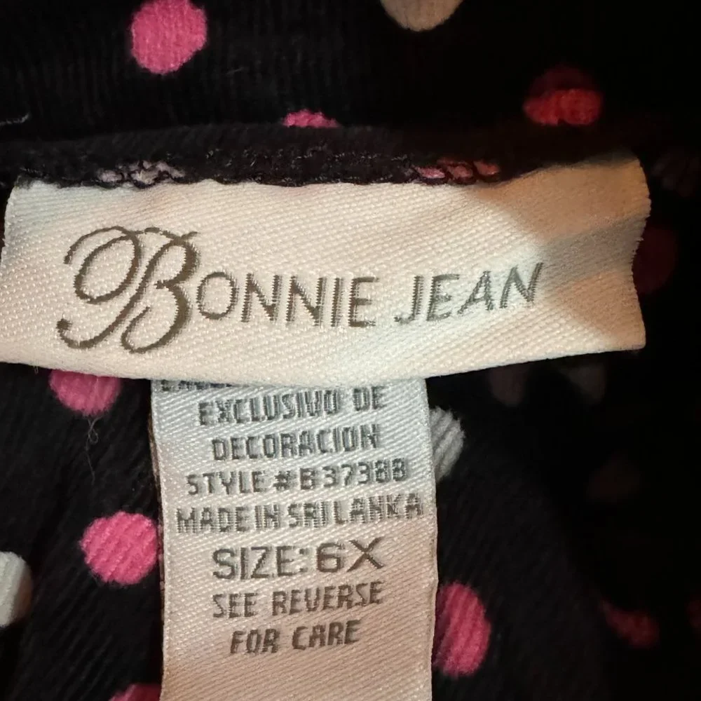 Bonnie Jean size 6X  polka dot jumper  light corduroy dress with dainty bow